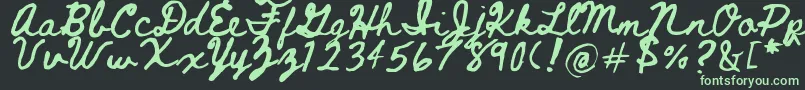 Beth Ellen 2 0-fontti – vihreät fontit mustalla taustalla