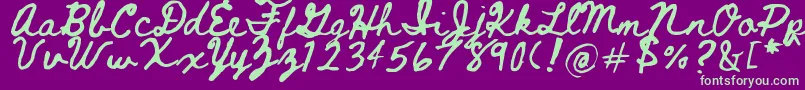 Beth Ellen 2 0 Font – Green Fonts on Purple Background