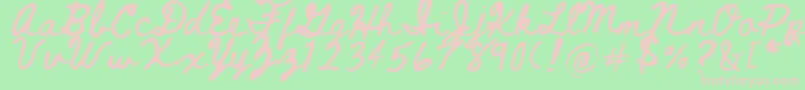 Beth Ellen 2 0 Font – Pink Fonts on Green Background