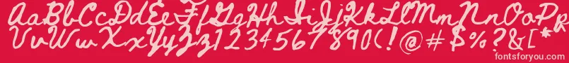 Beth Ellen 2 0 Font – Pink Fonts on Red Background