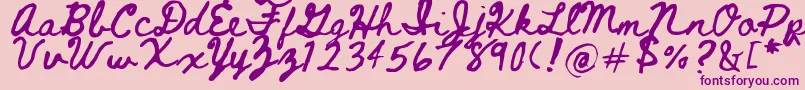 フォントBeth Ellen 2 0 – ピンクの背景に紫のフォント