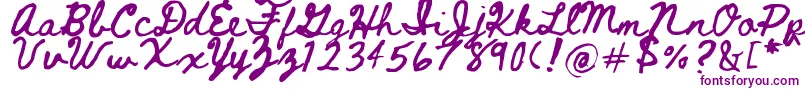 フォントBeth Ellen 2 0 – 白い背景に紫のフォント