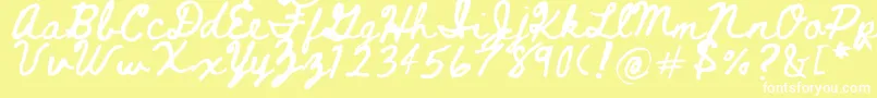 Beth Ellen 2 0 Font – White Fonts on Yellow Background