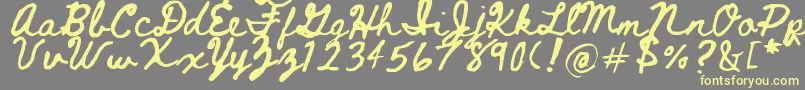 Beth Ellen 2 0-fontti – keltaiset fontit harmaalla taustalla