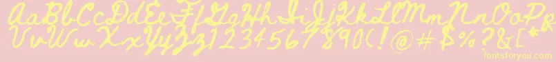 フォントBeth Ellen 2 0 – 黄色のフォント、ピンクの背景