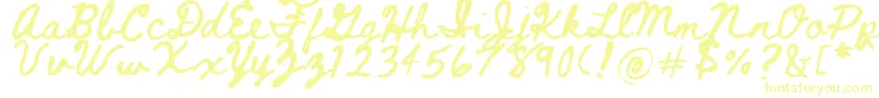 フォントBeth Ellen 2 0 – 白い背景に黄色の文字
