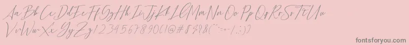 Bethany Script Dafont-Schriftart – Graue Schriften auf rosa Hintergrund