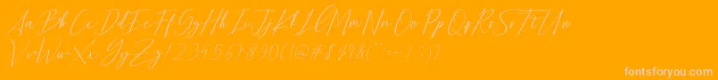 Bethany Script Dafont-Schriftart – Rosa Schriften auf orangefarbenem Hintergrund