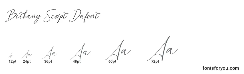 Bethany Script Dafont Font Sizes
