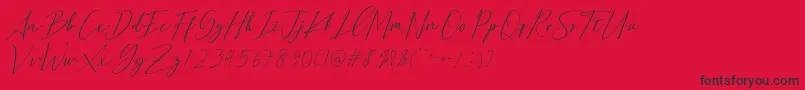 Bethany Script Dafont Font – Black Fonts on Red Background