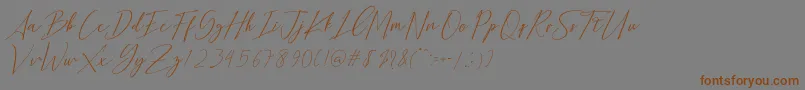 Подробнее о шрифте Bethany Script Dafont Шрифт Bethany Script Dafont – коричневые шрифты на сером фоне