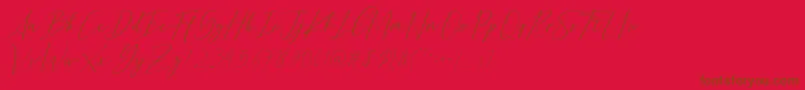 Bethany Script Dafont-Schriftart – Braune Schriften auf rotem Hintergrund