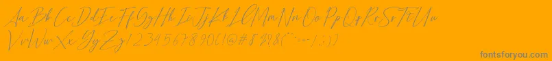 Bethany Script Dafont Font – Gray Fonts on Orange Background