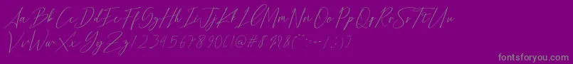 Bethany Script Dafont-Schriftart – Graue Schriften auf violettem Hintergrund