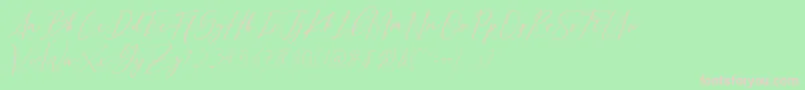 Bethany Script Dafont-Schriftart – Rosa Schriften auf grünem Hintergrund