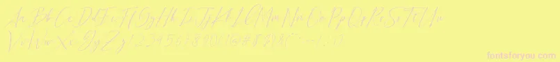 Fonte Bethany Script Dafont – fontes rosa em um fundo amarelo