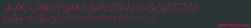 Fonte Bethany Script Dafont – fontes vermelhas em um fundo preto
