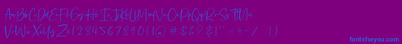 フォントBethoven – 紫色の背景に青い文字