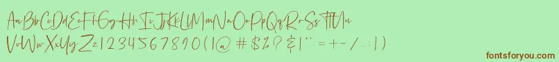 Шрифт Bethoven – коричневые шрифты на зелёном фоне