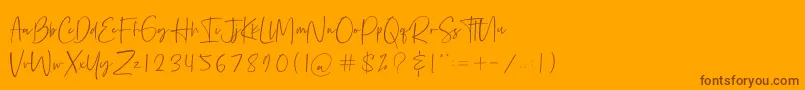 Bethoven-fontti – ruskeat fontit oranssilla taustalla