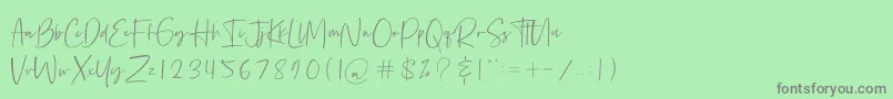 Шрифт Bethoven – серые шрифты на зелёном фоне