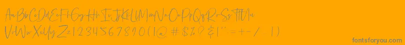 フォントBethoven – オレンジの背景に灰色の文字
