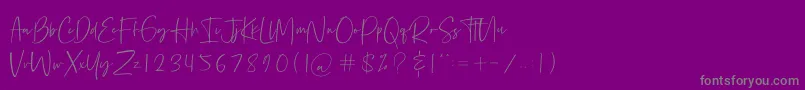 フォントBethoven – 紫の背景に灰色の文字