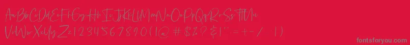 フォントBethoven – 赤い背景に灰色の文字