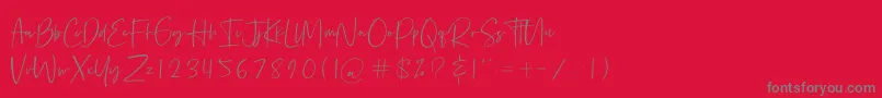 Bethoven Font – Gray Fonts on Red Background
