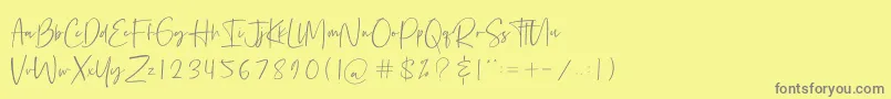 Bethoven-fontti – harmaat kirjasimet keltaisella taustalla