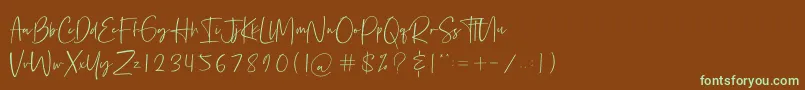 Bethoven Font – Green Fonts on Brown Background