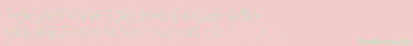 Bethoven Font – Green Fonts on Pink Background