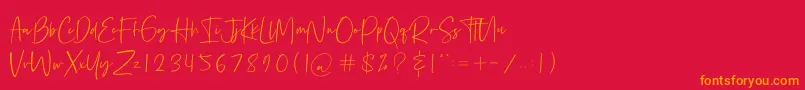 Шрифт Bethoven – оранжевые шрифты на красном фоне