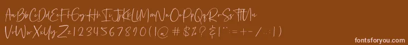 Bethoven-fontti – vaaleanpunaiset fontit ruskealla taustalla