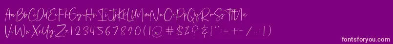 Fonte Bethoven – fontes rosa em um fundo violeta