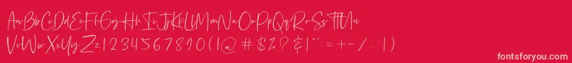 Bethoven-fontti – vaaleanpunaiset fontit punaisella taustalla