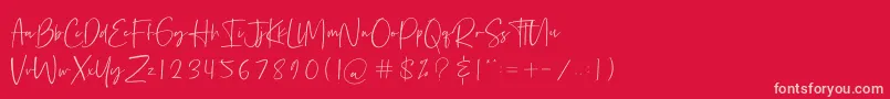 Bethoven Font – Pink Fonts on Red Background