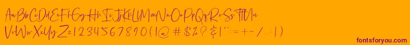 Шрифт Bethoven – фиолетовые шрифты на оранжевом фоне