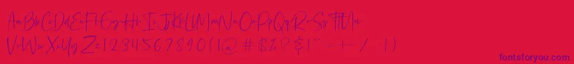 Шрифт Bethoven – фиолетовые шрифты на красном фоне
