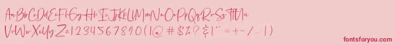 フォントBethoven – ピンクの背景に赤い文字