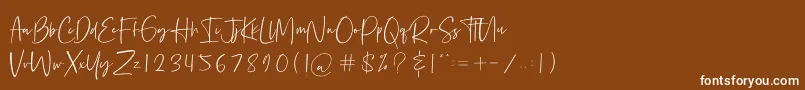 Шрифт Bethoven – белые шрифты на коричневом фоне