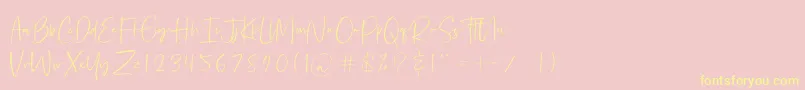 Bethoven-fontti – keltaiset fontit vaaleanpunaisella taustalla