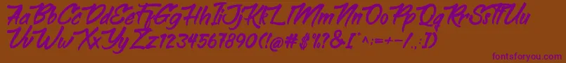 Bethsy Font – Purple Fonts on Brown Background