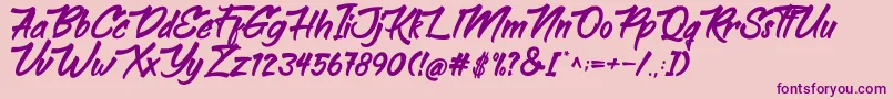 Bethsy-Schriftart – Violette Schriften auf rosa Hintergrund