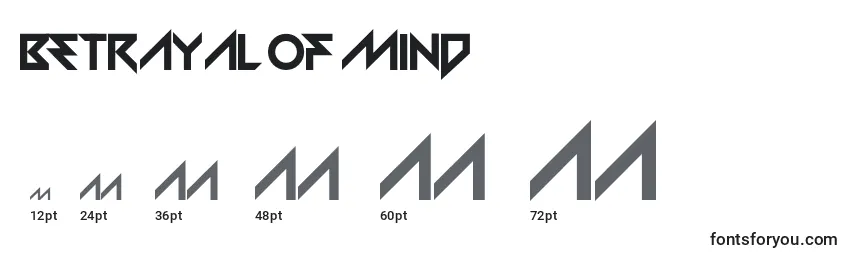 Betrayal of Mind Font Sizes