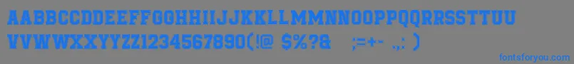 Fonte BeTrueToYourSchool – fontes azuis em um fundo cinza