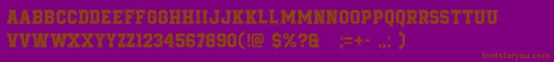 Fonte BeTrueToYourSchool – fontes marrons em um fundo roxo