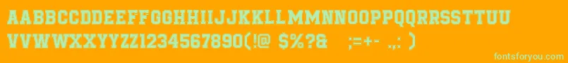 BeTrueToYourSchool Font – Green Fonts on Orange Background