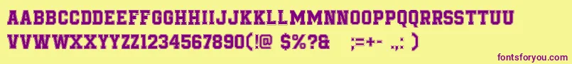 BeTrueToYourSchool Font – Purple Fonts on Yellow Background
