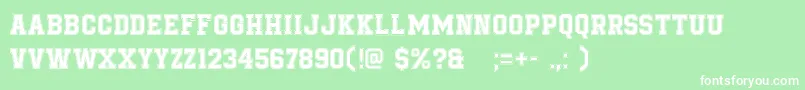 BeTrueToYourSchool Font – White Fonts on Green Background